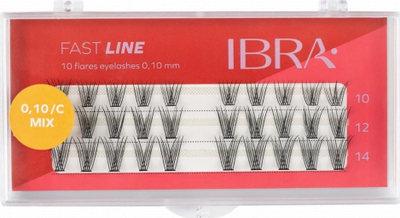 Qerpikë tufëza IBRA Makeup Fast Line MIX Lash Clusters, harkim C, MIX gjatësi, të zinj