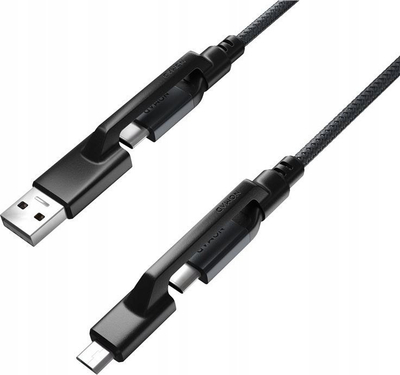 Kabllo karikimi Nomad Universal Cable V2, 1.5m, USB A USB C Micro USB, e zezë