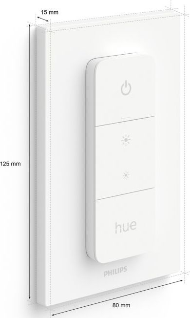 Telekomandë dritash Philips Hue Dimmer Switch, rregullim ndriçimi, montim në mur, e bardhë
