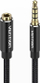 Kabllo audio zgjatues Vention Cotton Braided, TRRS 3.5 mm, 5 m, e zezë
