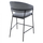 Stol velvet + metal 60×55×100 cm (HM8734.01), gri/ zezë
