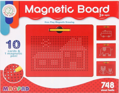 Dërrasë vizatimi me magnet MagPad 748 toptha, 10 karta modeli, e kuqe