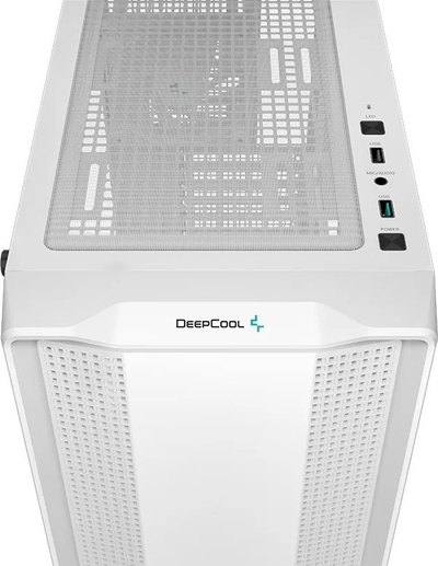 Kuti PC Deepcool CC560 V2, mid tower, xham i kalitur, e bardhë