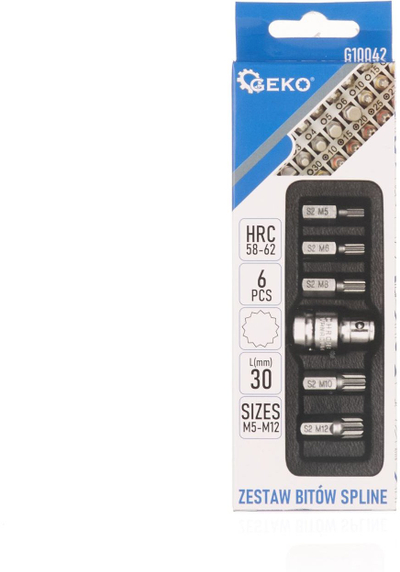Set çelësa spline Special M5 M12, 6 copë, krehër 1/2", çelik S2