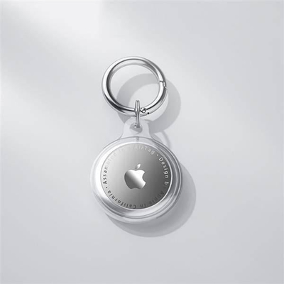 Mbajtëse silikoni Tech-Protect Icon për Apple AirTag, me karabinë, transparente