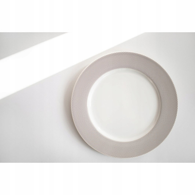 Pjatë e sheshtë Verlo NORWICH, 16 cm, porcelan, me buzë beige