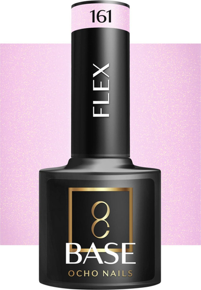 Bazë xheli fleksibël për thonj Ocho Nails Flex 161, 5g, rozë me shkëlqim