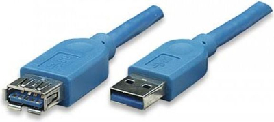 Kabllo USB Techly ICOC U3 AA 30 EX, USB A në USB A, 3 m, blu