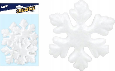 Stoli flokë bore MFP Snowflake, set me 6 copë, 7.5 cm, të bardha