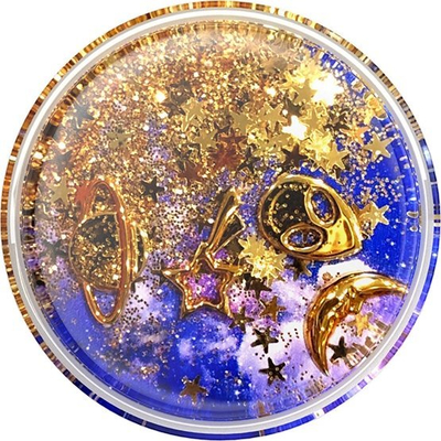 Mbajtëse telefoni PopSockets Tidepool Cosmic Escape, PopGrip, vjollcë me ari