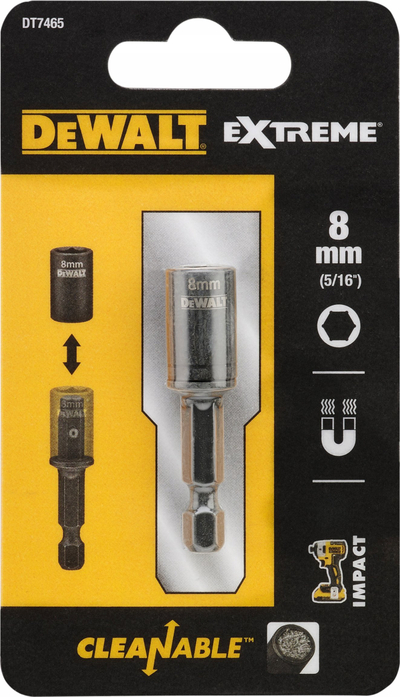 Bit arrash DeWalt DT7465 Impact Ready, 8mm, magnetik, i verdhë