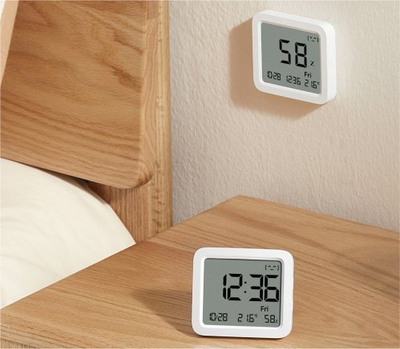 Monitor temperature dhe lagështie Xiaomi Temperature and Humidity Monitor 3, me ekran dixhital, i bardhë