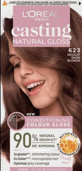 Bojë flokësh L’Oreal Paris Casting Natural Gloss 623 Nougat Dark Blonde, pa amoniak