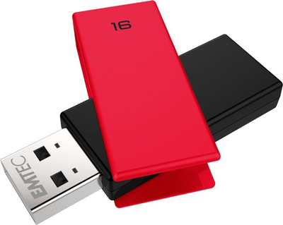 USB flash Emtec Brick C350, 16GB, USB 2.0, e kuqe me të zezë