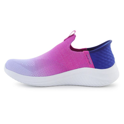 Atlete për kalamaj Skechers Slip Ins Ultra Flex 3.0 Color Boost Jr 303828L NVPR, Air Cooled Memory Foam, blu e errët me vjollcë