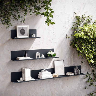 Raft muri GoodHome JOANNE, 40 cm, çelik, antracit
