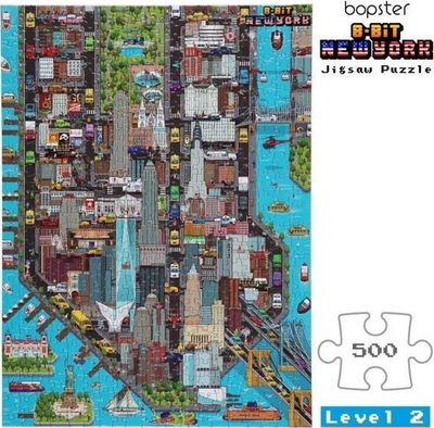 Puzzle Bopster 8-bit Pixel New York, 500 copa, shumëngjyrësh