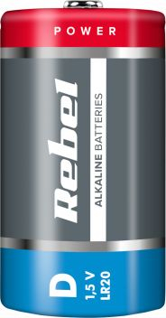 Bateri alkaline Rebel D R20, pako me 2 copë