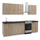 Komodë kuzhine melaminë HomeMarkt HM2469.11, 200x47x85 cm, sonoma me top mermer të zi