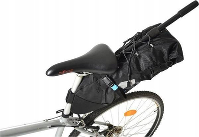 Çantë selesh biçiklete Fischer Saddle Bag MTB XL, që s’e zë uji, najlon PVC, e zezë