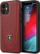 Kapak telefoni Scuderia Ferrari Off Track, për iPhone 12 mini, lëkurë origjinale, e kuqe