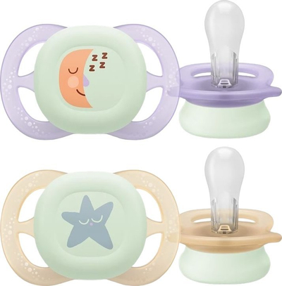 Biberon Philips Avent UltraSoft Night, 0–2 muajsh, set 2 copë, për goca
