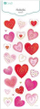Налепници хартиени Fandy Glitter Hearts, декоративни срца, со сјај