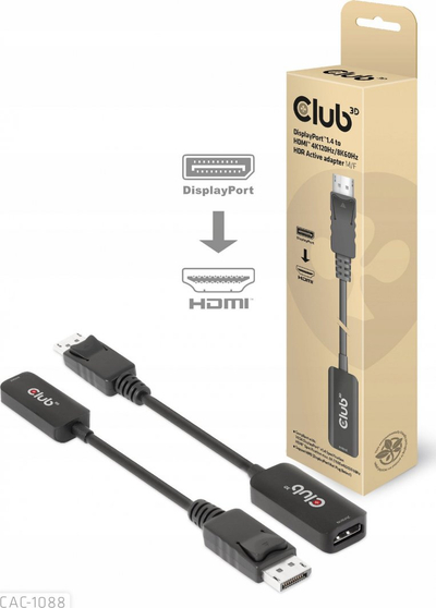 Adapter DisplayPort në HDMI Club3D CAC-1088, 4K, HDR10+, i zi