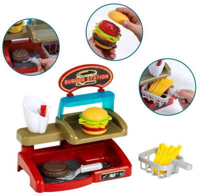 Set lojërash Burger Station Klein, për fëmijë, shumë aksesorë, shumëngjyrësh