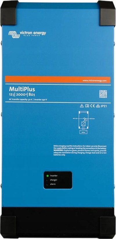 Inverter karikues Victron MultiPlus PMP122200000, 12V 2000VA, 80A 230V, blu