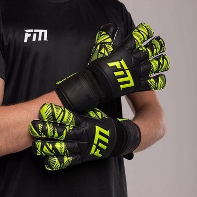 Doreza portieri Football Masters FM Invictus X Green, madhësia 10, unisex, të zeza me jeshile