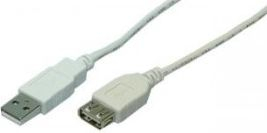Kabllo LogiLink, USB-A në USB-A, 2 m, e bardhë (CU0010)