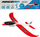 Aeroplan lodër NincoAir Glider 2, shkumë rezistente, 2 në 1 glider dhe looping, i kuq e bardhë