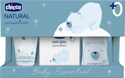 Сет за тоалет и бања за бебиња Chicco Natural Sensation, 3 дела