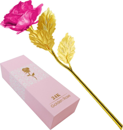 Trëndafil dekorativ Golden Rose AG774B, metal, ari dhe rozë
