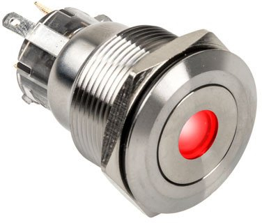 Buton metalik DimasTech Silverline Dot, 22mm, RGB, ngjyrë argjendi