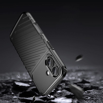 Mbrojtëse telefoni Hurtel Thunder për iPhone 17, TPU, antirrëshqitëse, e zezë