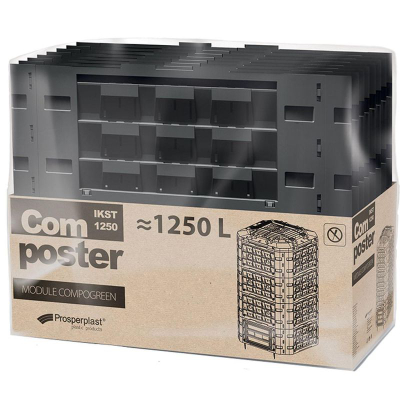 Komposter Prosperplast COMPOGREEN VARIO, 1250L, plastikë, i zi