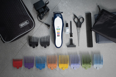 Makina për qethje Wahl Lithium Ion Color Pro Cordless, bateri lithium ion, krehëra me ngjyra, gri