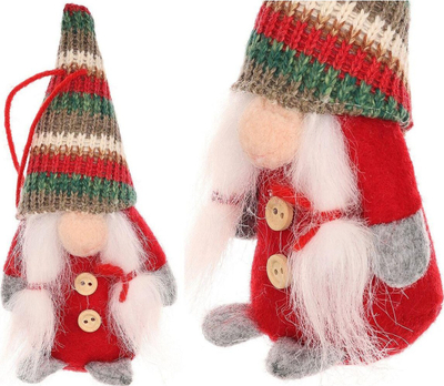 Figurë dekorative Krishtlindjesh Saska Christmas Gnome, 15cm, poliester, e kuqe