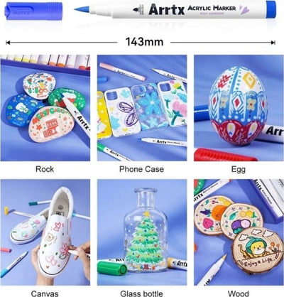 Set markera akrilik Arrtx Acrylic Marker 30B, 30 ngjyra klasike