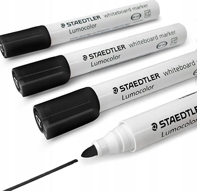 Marker për tabelë të bardhë Staedtler Lumocolor 341, majë 1 mm, i zi