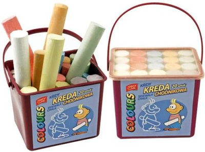 Креди за тротоар Easy Stationery, сет 20 парчиња, во повеќе бои