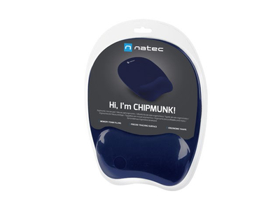 Mouse pad Natec Chipmunk, 230x200mm, me memory foam, blu e errët