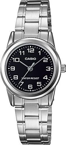 Ora dore Casio LTPV001D-1B, çelik inoks, quartz, ciferblatë e zezë