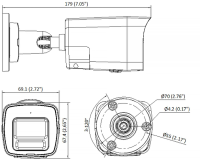 Kamerë IP Hikvision DS-2CD1063G2-LIUF/SL, 6 Mpx, lente 2.8 mm, e bardhë