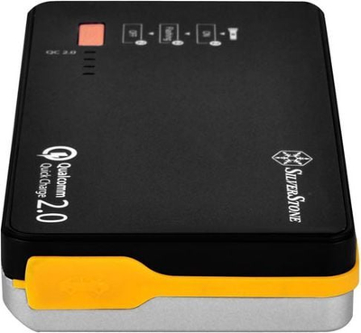 Power bank SilverStone PB06, 10000mAh, Quick Charge 2.0, i zi argjendtë
