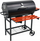Grill qymyri pa markë, me kapak, sipërfaqe 71x34.5 cm, i zi