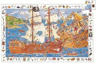 Puzzle Djeco Pirates, 100 copa, shumëngjyrësh