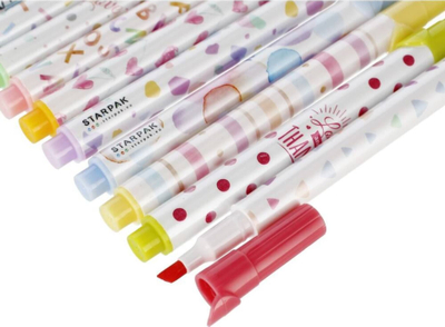Set markera tekstnënvizues Starpak Highlighter, 10 ngjyra pastel, në kuti plastike, shumëngjyrësh
